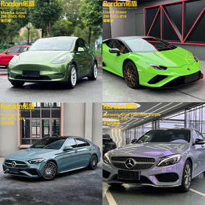 Vinilo Automotriz Superbrillante para Envolver Autos, Colores Tono Naranja Rojo Amarillo Verde Morado, Película de Vinilo - Product Image 3