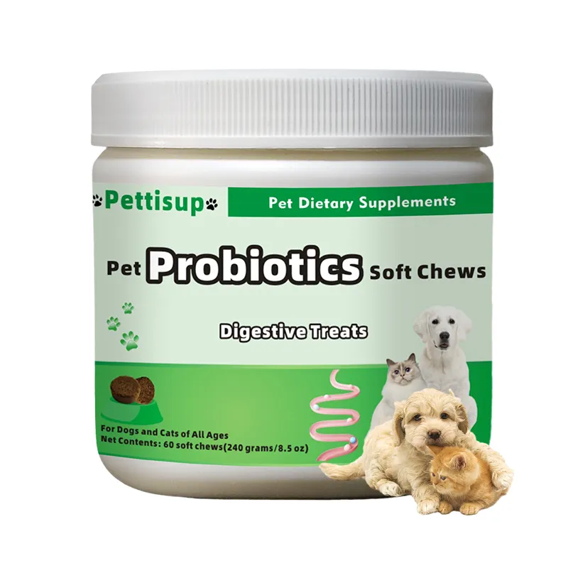 Oem Hot Selling Huisdier Supplement Probiotica Huisdier Spijsvertering & Darm Gezondheid Anti-Diarree Hond Probiotica Kauwt Voor Honden En Katten