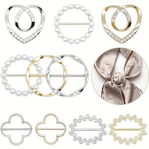Hebilla Redonda de Metal con Pedrería y Perlas para Pañuelo/Hijab, Accesorios de Moda, Color Personalizado, Alta Calidad para Mujer - Product Image 6