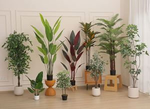 JWS3677 Plante artificielle en forme de palmier, grande taille, en plastique vert, décoration de bureau, décoration de Pâques, légère, respectueuse de l'environnement - Product Image 5