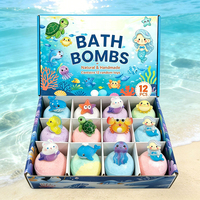 Lot de bombes de bain naturelles et artisanales pour enfants, formule douce, parfum océan, coffret cadeau de 12 bombes de bain avec jouets aléatoires