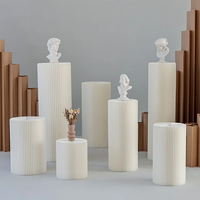 Décoration de fête de mariage, table cylindrique pliable, socles ronds en papier romain, table de présentation de desserts