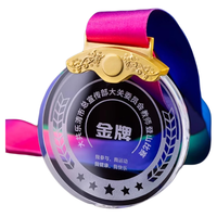 Médaille de cristal de bricolage personnalisé trophée de verre prix 3D personnalisé médailles sportives en métal pour cadeau souvenir