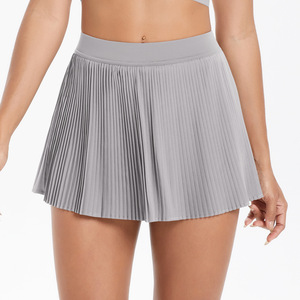 Açık spor Polyester etek kalça kapsama hafif nem esneklik şort Yoga tenis için özelleştirilebilir pileli egzersiz OEM - Product Image 5