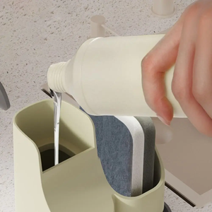 Reusable Kitchen Soap Dispenser Kitchenware Easy To Clean Soap Dispenser with Sponge <b>Holder</b> Liquid Soap Press Box Countertop - Product Image 6