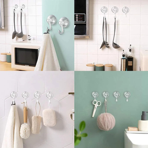 1Pcs Suction Cup <b>Hooks</b> Reusable Powerful Waterproof Shower <b>Hooks</b> Heavy Duty Vacuum Suction Hanger for Shower Window Towel Door - Product Image 5