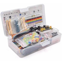 Kit de démarrage de composants en stock au prix d'usine avec carte d'expérimentation sans soudure MB102 830 points, fils de liaison, LED, résistances