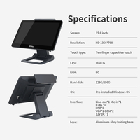 Terminal de Ventas con Pantalla Táctil Capacitiva Glong Windows, Intel I5, para Restaurantes, Base Plegable, Reduce el Tamaño del Paquete, Color Negro 1
