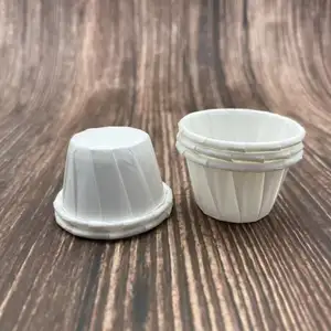 Hot Selling 1oz Biodegradable Single Wall Recyclable Medicine Cup New Design White Paper Pill Cups