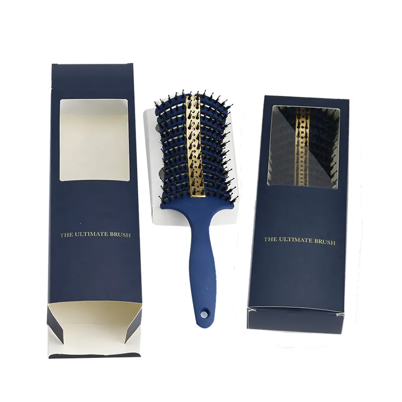 OMT — boîte de cartes pliables pour maquillage et brosse à cheveux, Logo personnalisé, boîte en papier avec fenêtre transparente, vente en gros