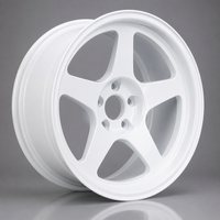 Nouvelle jante en alliage d'aluminium forgé à 5 branches, finition blanc brillant, logo personnalisé, jante de voiture 16-22 pouces 5x114.3