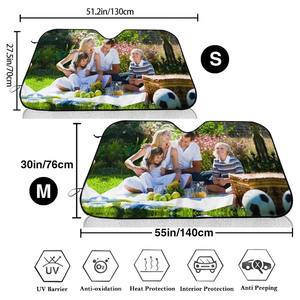 Tùy chỉnh xe kính chắn gió Sun <span class=keywords><strong>Shade</strong></span> cá nhân thêm hình ảnh của bạn văn bản cửa sổ che nắng bảo vệ nhiệt Shield Bìa phù hợp cho hầu hết các xe - Product Image 3