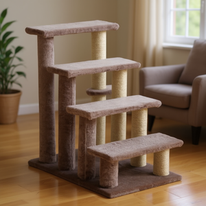 Albero per Gatti a 4 Livelli in Legno, Resistente, per Interni, Stile Lussuoso, Design Solido - Product Image 2