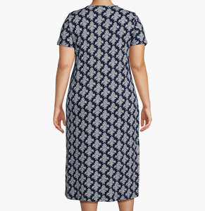 Camicia da <span class=keywords><strong>Notte</strong></span> Midi a Maniche Corte per Donna, Abito da <span class=keywords><strong>Notte</strong></span> Lavorato a Maglia con Stampa per Primavera Estate Autunno, Vestito da Casa Traspirante e Morbido - Product Image 2