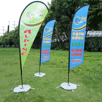 Drapeau de plage personnalisé avec impression sur mesure, en polyester, origine Chine, pour publicité extérieure et promotion.