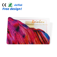 Carte PVC transparente avec estampage à chaud UV arc-en-ciel imprimée offset, laminée avec film – Vente en gros à chaud