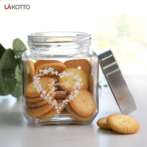Contenedores de almacenamiento de vidrio para cocina, tarro de vidrio, especias, té, tuerca con calcomanía y tapa de metal, gran oferta, 2020 - Product Image 4