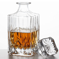 Ensemble de 5 verres à whisky et tequila de haute qualité, carafe à liqueur élégante, bouchon en verre massif orné, bouchon en liège pour jus