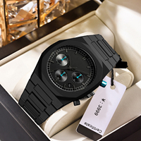 Montre-bracelet multifonction chronographe VD53 à mouvement à quartz, cadran couleur arabe personnalisé, en polycarbonate mat huilé pour homme