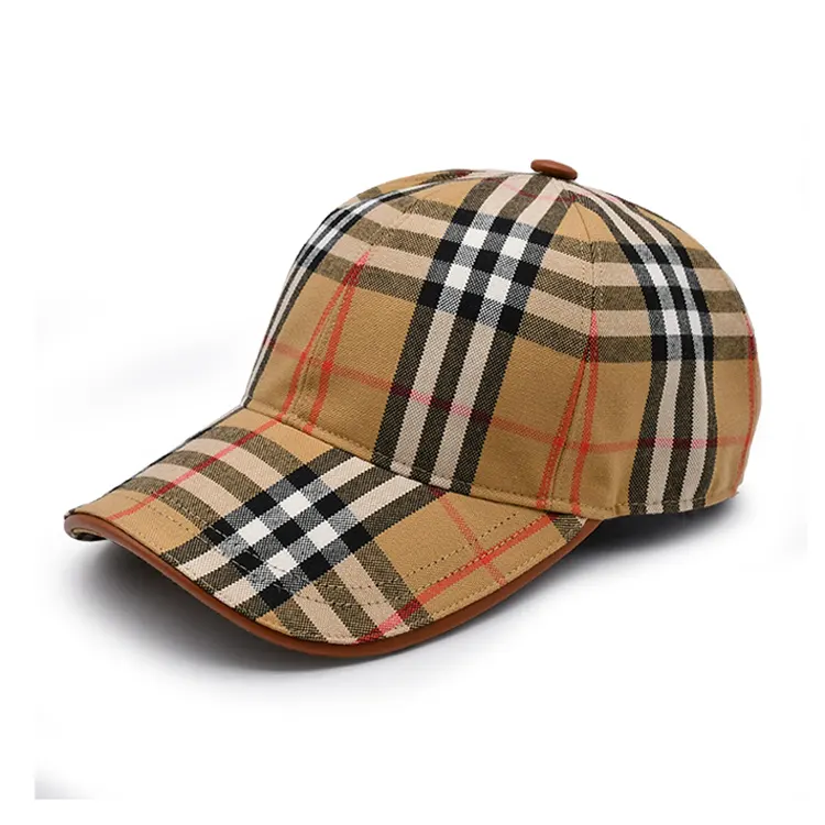 Brand Style Plaid Baseball Hats Cap New Design Custom Hats for Men Women
