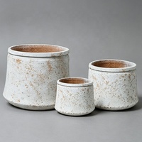 Pot de fleurs rond en ciment minimaliste de luxe européen, écologique, en ciment artificiel, vente en gros, pots de jardin d'extérieur/d'intérieur