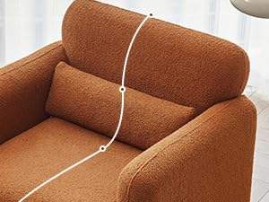 आधुनिक शेर्पा मेमने के कपड़े असलंग आर्मचेयर छोटे एकल सोफे के साथ छोटे एकल सोफे की कुर्सी के साथ छोटे एकल सोफे की कुर्सी - Product Image 5