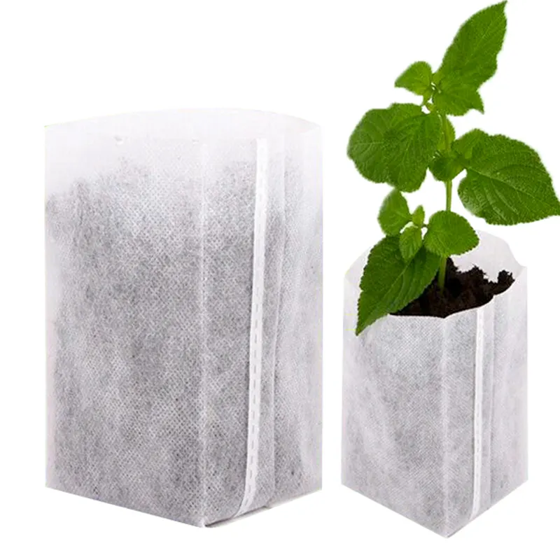 カスタマイズされた環境生分解性リサイクル可能な野菜栽培バッグ白色不織布植物バッグ植物苗床栽培バッグ