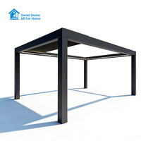 Système complet de pergola bioclimatique moderne Sweet Home, à lames orientables motorisées, en aluminium robuste, rétractable, pliable, imperméable, certifié CE