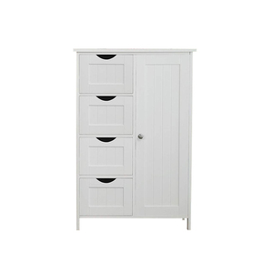 Tocador de baño moderno, mueble de madera blanco, <span class=keywords><strong>4</strong></span> <span class=keywords><strong>cajones</strong></span>, 1 puerta, barato - Product Image 2
