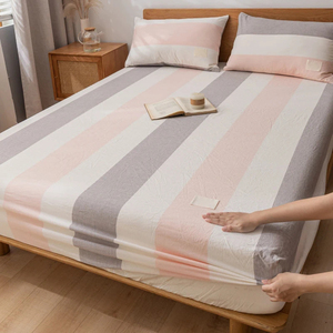 Nouvelle drap-housse en coton à carreaux 300 fils, respirant, toutes saisons, pour lit adulte, usage domestique, durable, lavable, écologique - Product Image 4