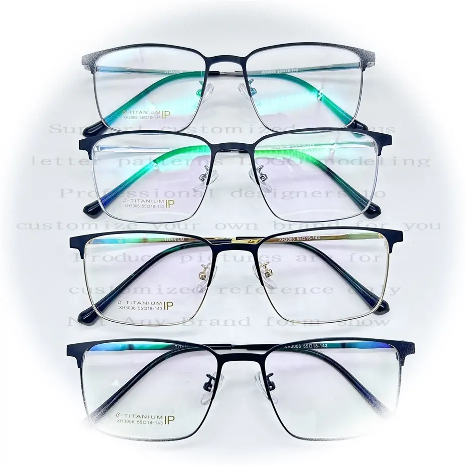 Yeni toptan özel moda cam marka titanyum gözlük optik gözlük çerçeve erkekler için gözlük