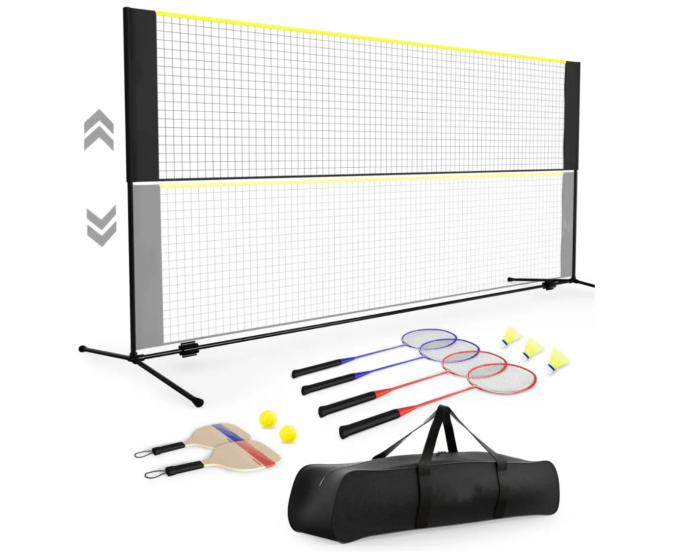 Set di pali in acciaio inossidabile per Tennis da Badminton regolabile in Nylon con borsa da pallavolo