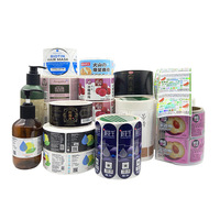 Rouleau d'étiquettes de bouteille imperméables de produits de soins de beauté autocollant d'impression d'étiquette de soin de corps de bain de logo privé personnalisé