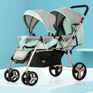 Nouveau 2022 4*7 "EVA roues avant universelles et <span class=keywords><strong>suspension</strong></span> dossier réglable gratuit jumeaux poussette, bébé poussette pour jumeaux - Product Image 6