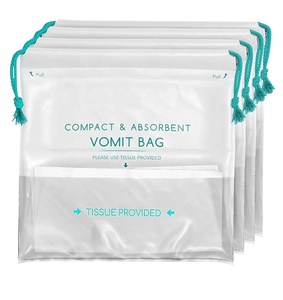 Bolsas de vómito médicas impresas desechables Bolsas de vómito para niños Bolsas de vómito personalizadas con cordón disponibles - Product Image 1