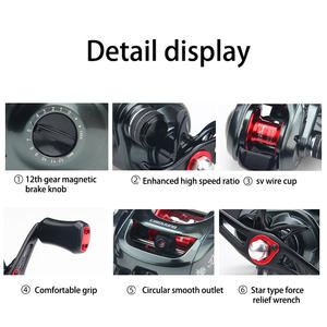 GUANGWEI 6.<span class=keywords><strong>2</strong></span>:1 Reel Pancing Air Asin Berkualitas Tinggi Full Metal High Speed <span class=keywords><strong>Drag</strong></span> Moulinet Baitcasting Reel Casting Reel - Product Image 6