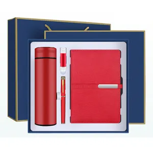 Custom Logo Promotion Marketing, Usb Matte Black Tumbler Notebook And Pen Gift Set Items/