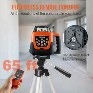 Niveau laser VEVOR, 1650 pieds, laser croisé rouge à auto-nivellement à 360 degrés, 5 vitesses de rotation et 4 angles de balayage réglables - Product Image 2