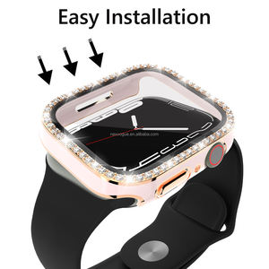 NEXVOGUE pour I <span class=keywords><strong>Watch</strong></span> Boîtier <span class=keywords><strong>45</strong></span> <span class=keywords><strong>mm</strong></span> Couleur noire Couverture diamant de luxe I <span class=keywords><strong>Watch</strong></span> ultra 49 <span class=keywords><strong>mm</strong></span> Protecteur - Product Image 3