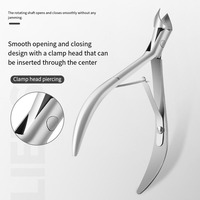 Pince à cuticules en acier inoxydable, style russe, à mâchoires rondes et affûtées, outil de manucure pour salon de soins des ongles