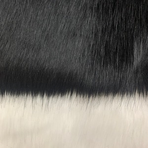 Haute qualité 1500g blanc teint noir fausse fourrure de renard longue peluche tissu pour vêtements pour jouets - Product Image 2