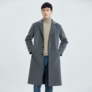 Cappotto da Uomo OEM ODM di Alta Qualità, Monopetto in Lana, Versatile e Alla Moda, 100% Lana con Collo Turndown, Tinta Unita - Product Image 5