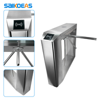 Tourniquet trépied SAIKOEAS à code QR avec système de billetterie par scan, barrière biométrique à lecteur de codes-barres pour salle de sport et bureau