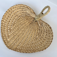 Éventail manuel en bambou tissé à la main, éventail en paille d'été, éventail en feuilles de palmier tissé en rotin pour cadeau de mariage