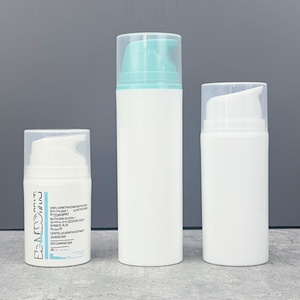 Factory Price Custom Color logo Label 15ml 30ml 50ml 100g Lotion Luxury White Serum PP Silver <b>Pump</b> Plastic Airless <b>Pump</b> <b>Bottle</b> - Product Image 1