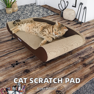 Vente en gros durable carton ondulé grattoir chat grand et confortable anti-stress salon jouet pour chatons - Product Image 4