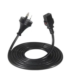 Conector Iec Conector de bloqueio de tomada CA cabo de extensão C19 para laptop com travamento de cabo de alimentação 250V 15A Au Pdu