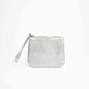 ISO BSCI Factory Small Clutch Cosmetic Bag Personalized Silver Color Leather Cosmetic Bag For Sale