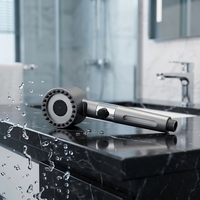 Pommeau de douche de massage filtré noir lavage portable à main avec épurateur de dos mains libres en silicone