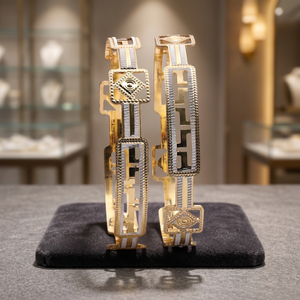 Pulseras CNC de Dos Tonos al por Mayor, Pulseras de Moda, Pulseras de Oro de Dos Tonos para Uso Diario, Pulseras de Dos Tonos con Diseños Modernos - Product Image 6